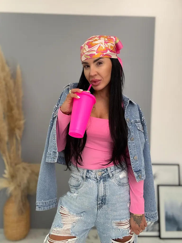 Pink body s dlhými rukávmi IZARA