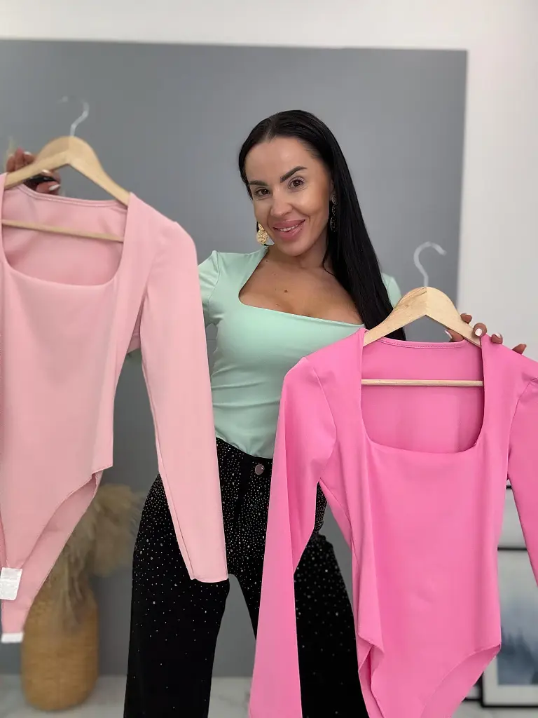 Pink body s dlhými rukávmi IZARA - next