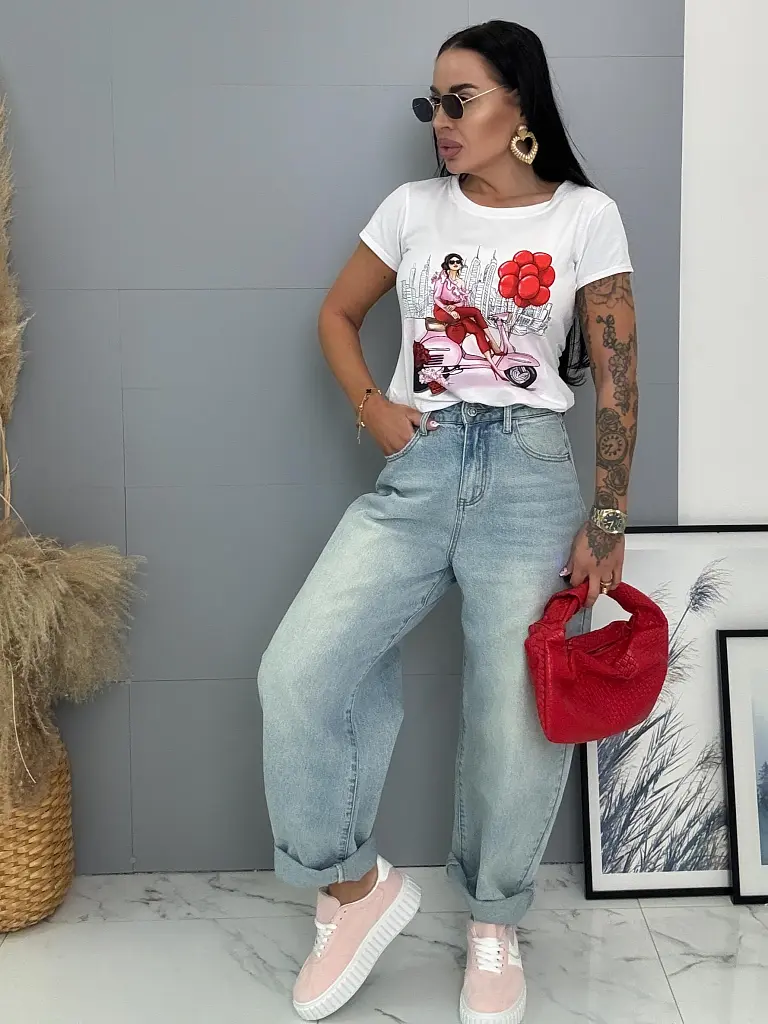 Biele tričko s potlačou BELLA - next