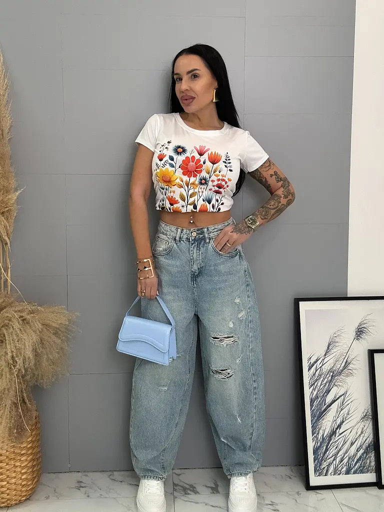 Biele tričko s potlačou BELLA - next