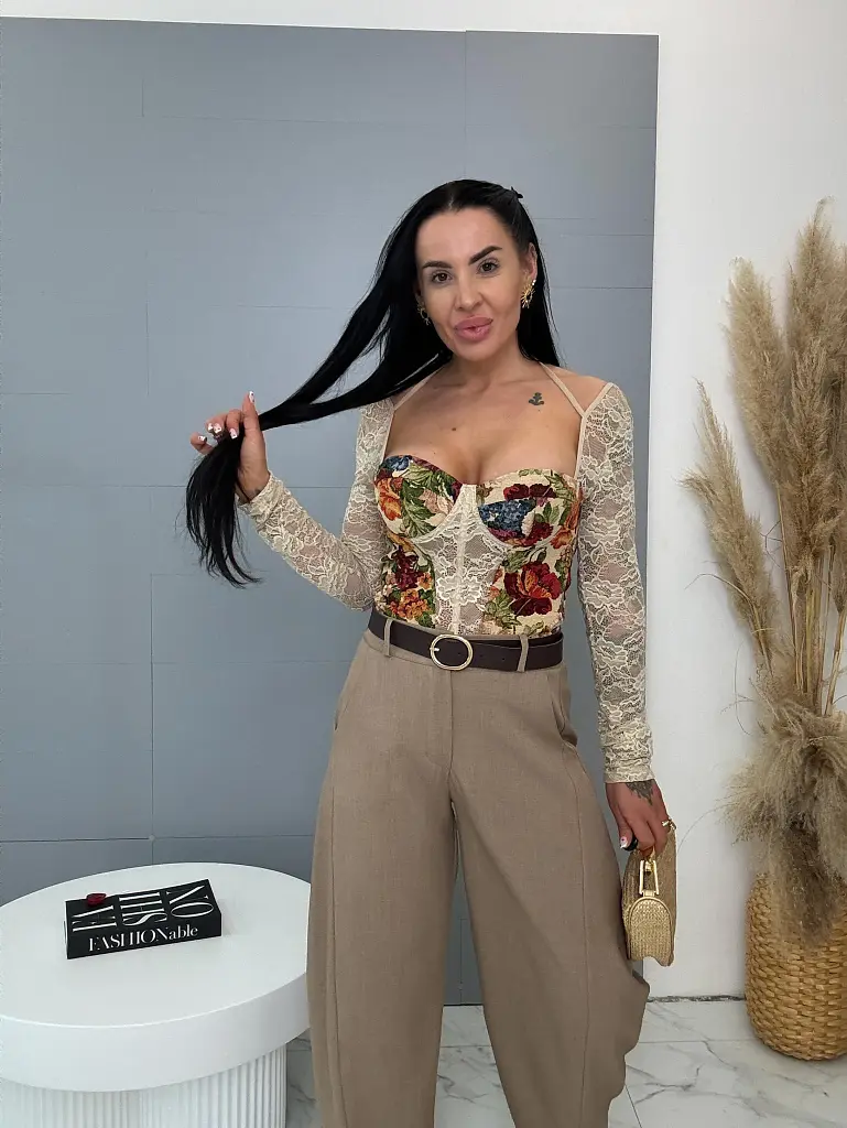 Balónové nohavice s gumeným pásom a opaskom ERINE