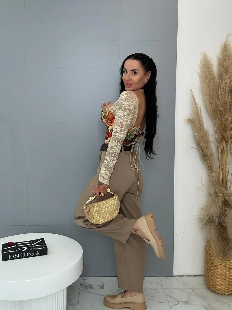 Balónové nohavice s gumeným pásom a opaskom ERINE