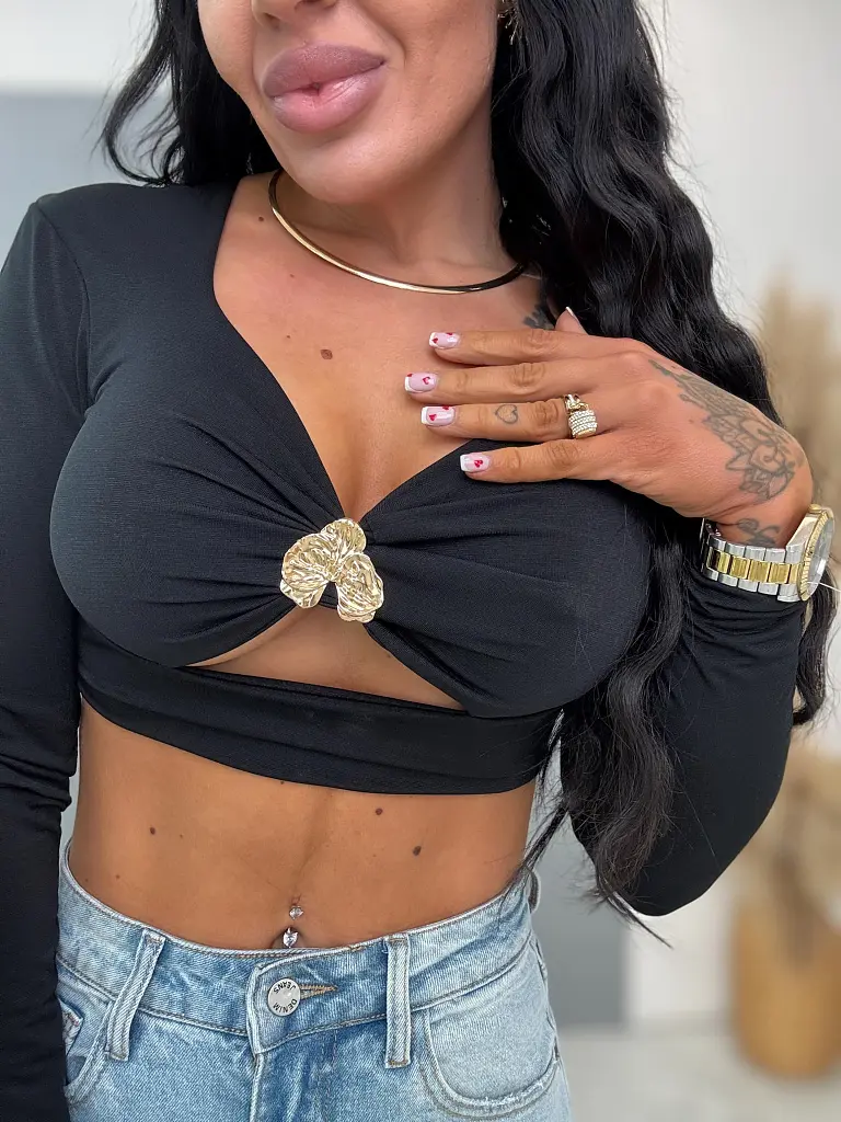 Crop-top so zlatou ozdobou ZARIE