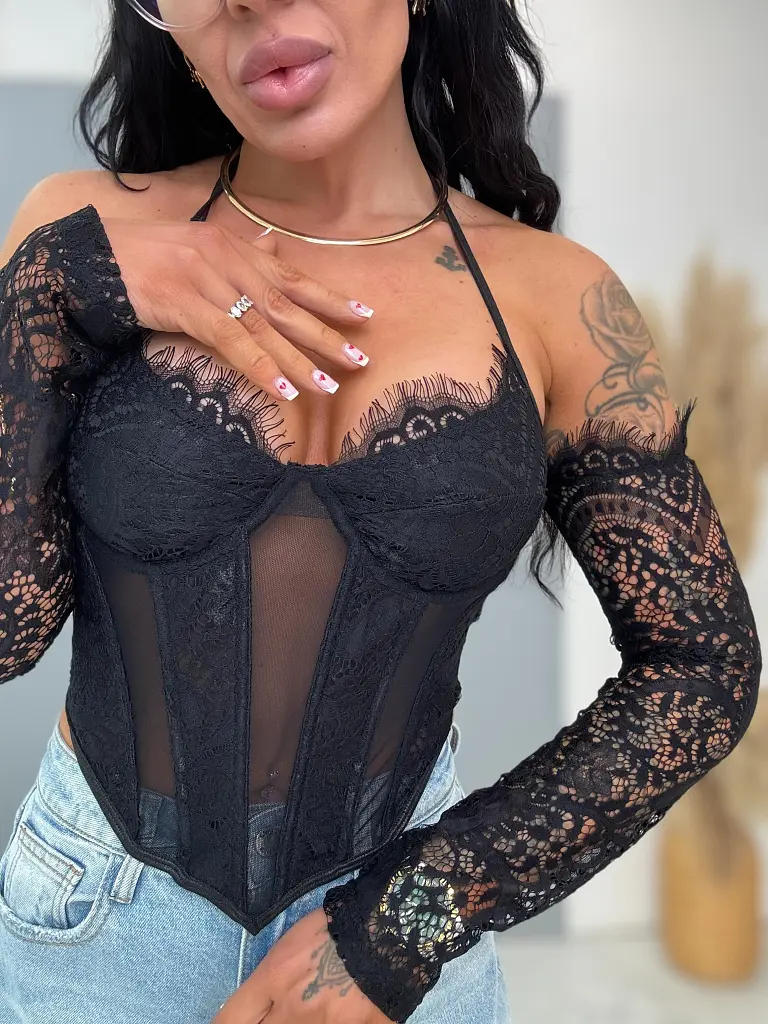 Čipkovaný korzetový top AFINA