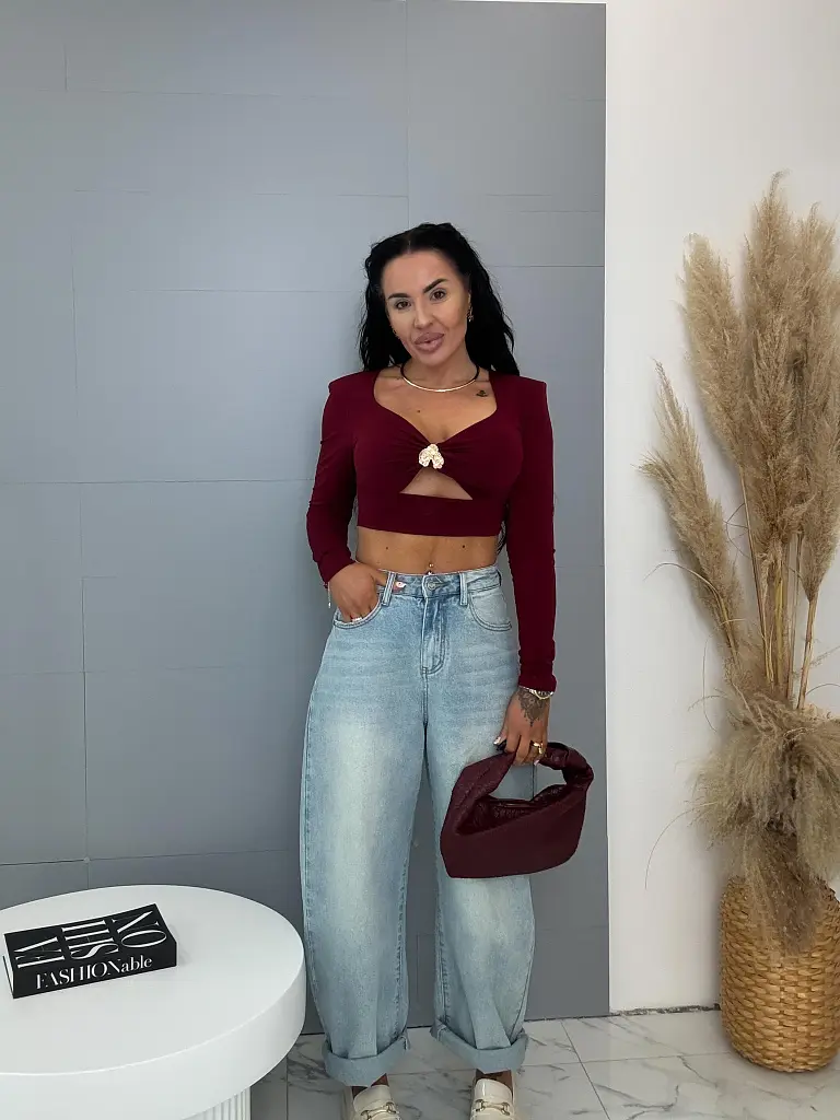 Baggy fit rifle s vysokým pásom 