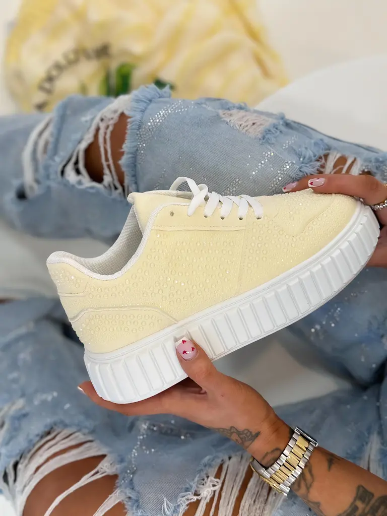 Platformové tenisky zdobené kamienkami BREDA