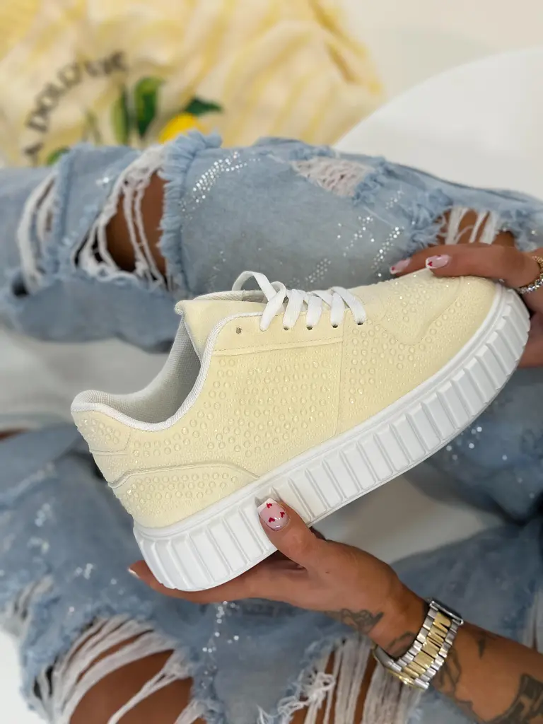 Platformové tenisky zdobené kamienkami BREDA - next