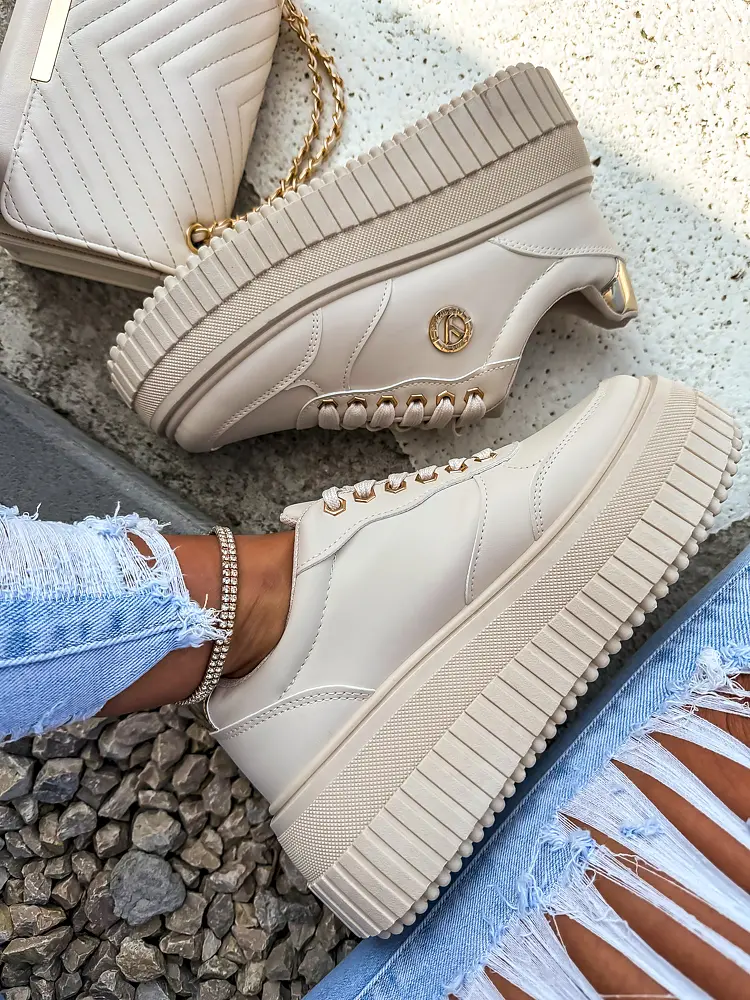 Platformové tenisky so zlatými aplikáciami NIKO- - next