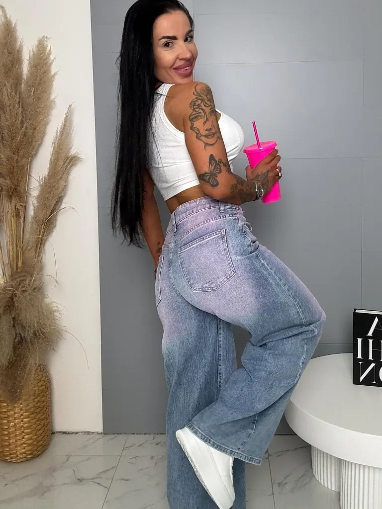 Wide-leg trblietavé ombre rifle AMBRA - next