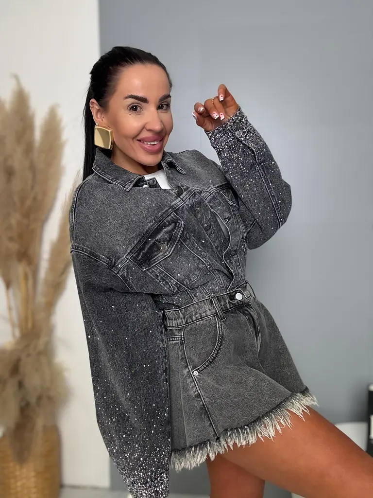 Dámska denim bunda s kamienkami SHELBY - next