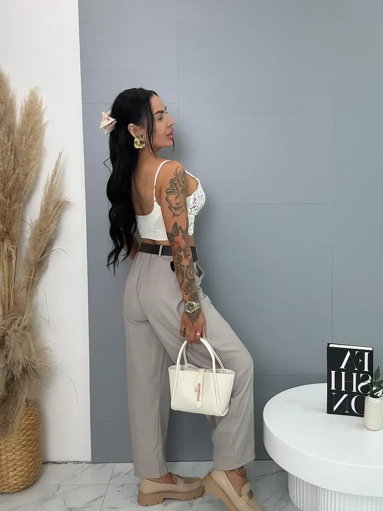 Balónové nohavice s gumeným pásom a opaskom ERINE - next