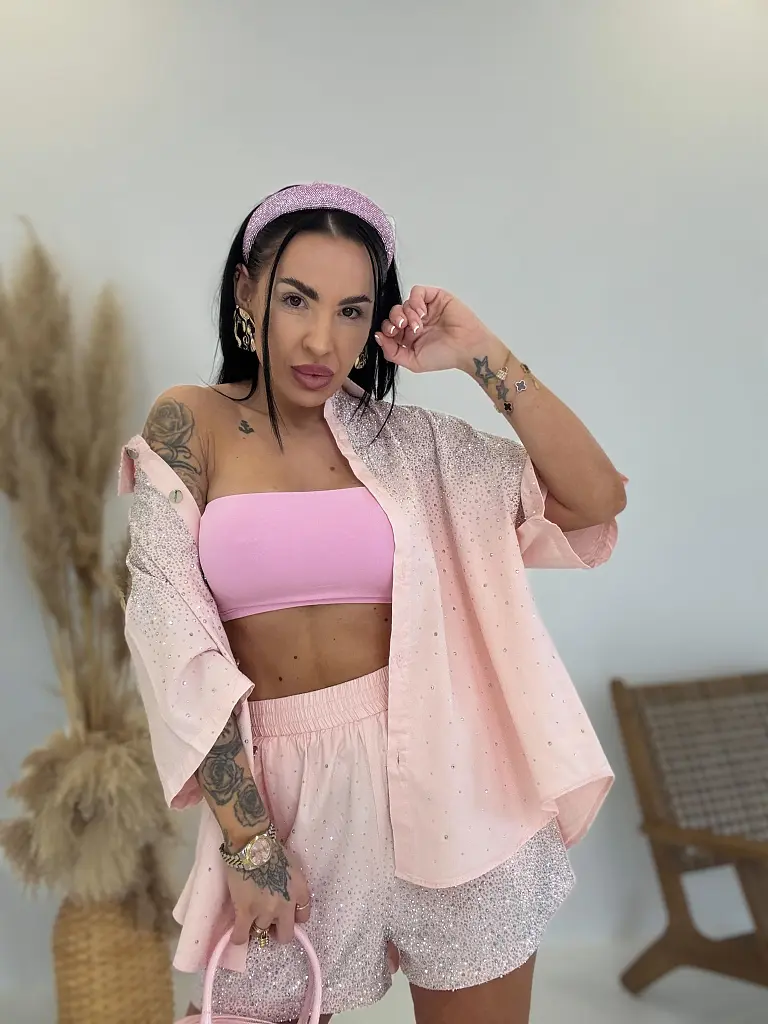 Denim komplet s kamienkami ERICA