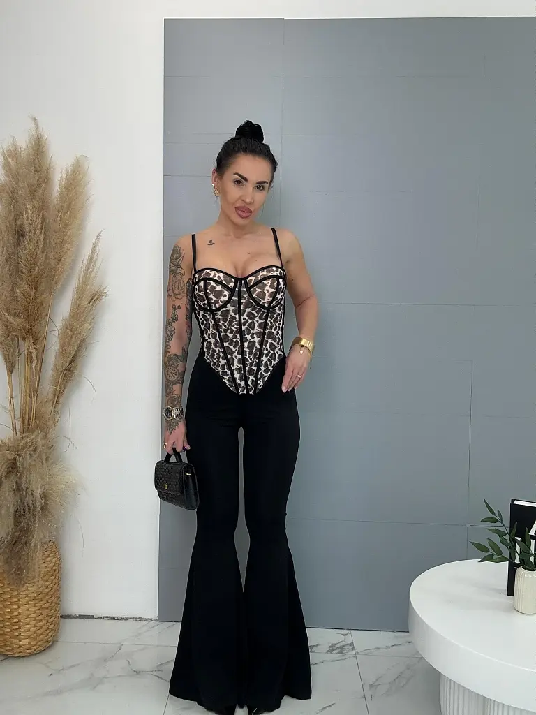 Čierne extra zvonové legíny MIMI