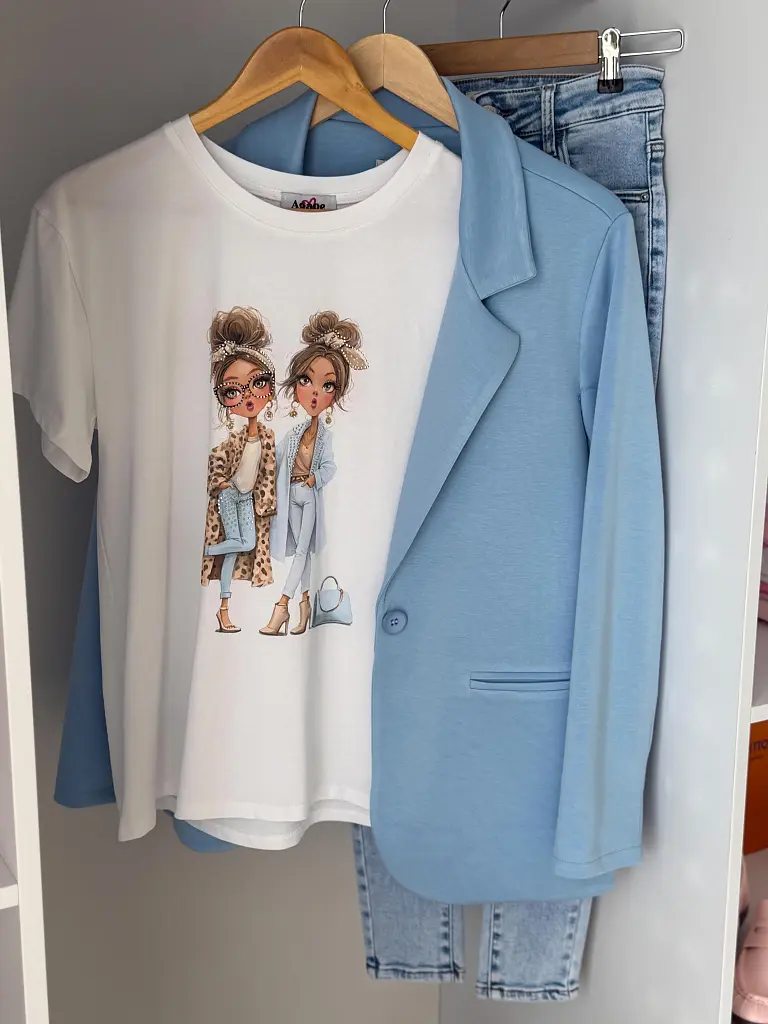  Tričko s kamienkami a potlačou ELLA