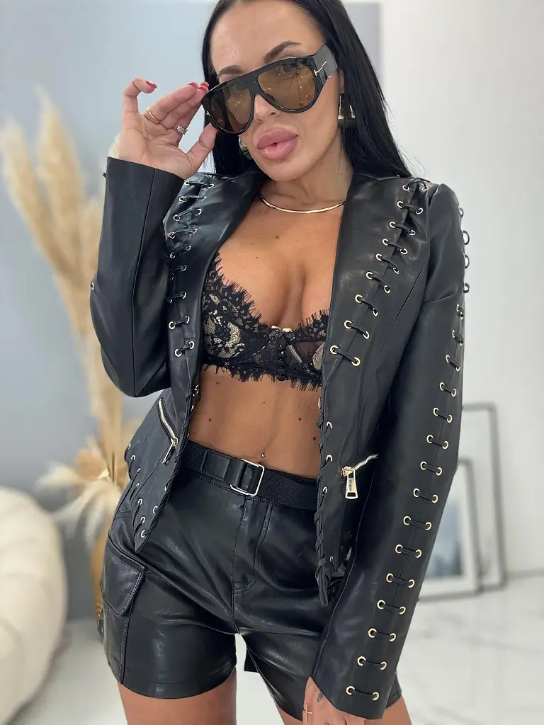 Extravagantná koženková bunda TRENDY - next