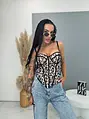Push-up korzetový top s leopardím vzorom 