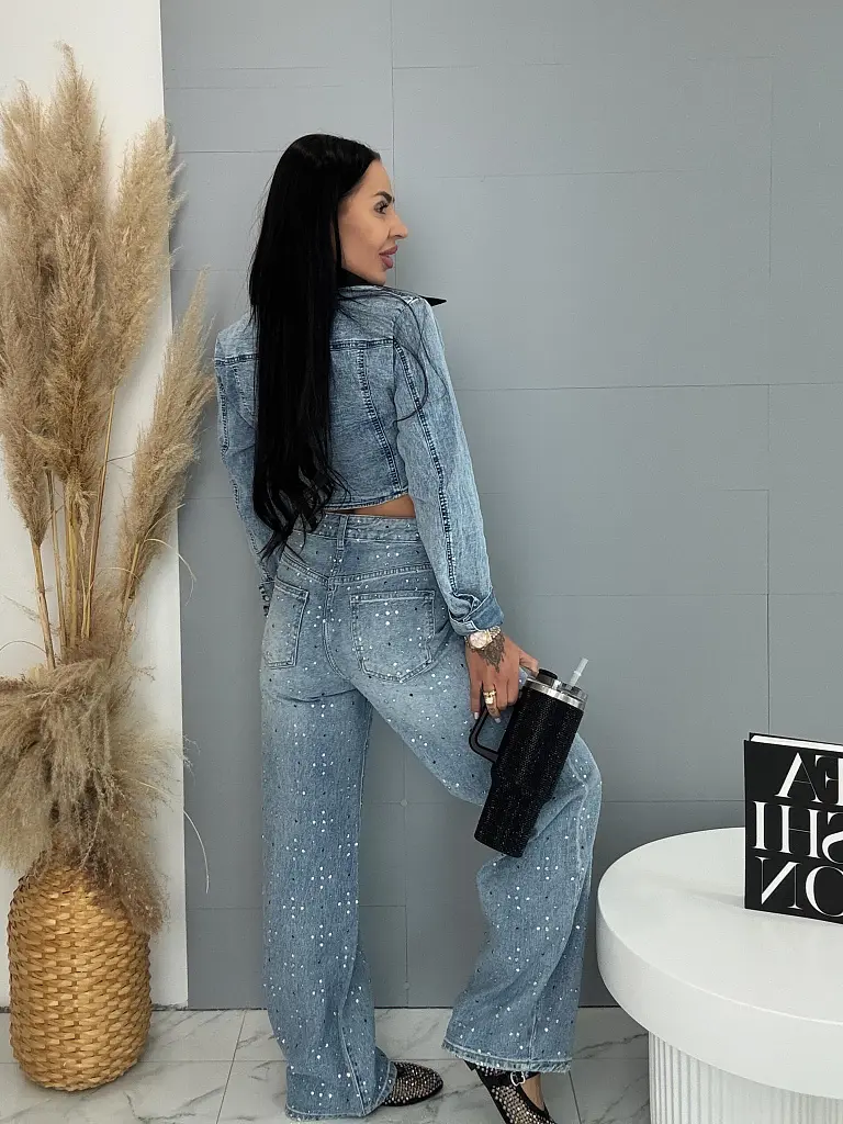 Vysokopásové wide leg rifle s kamienkami - next