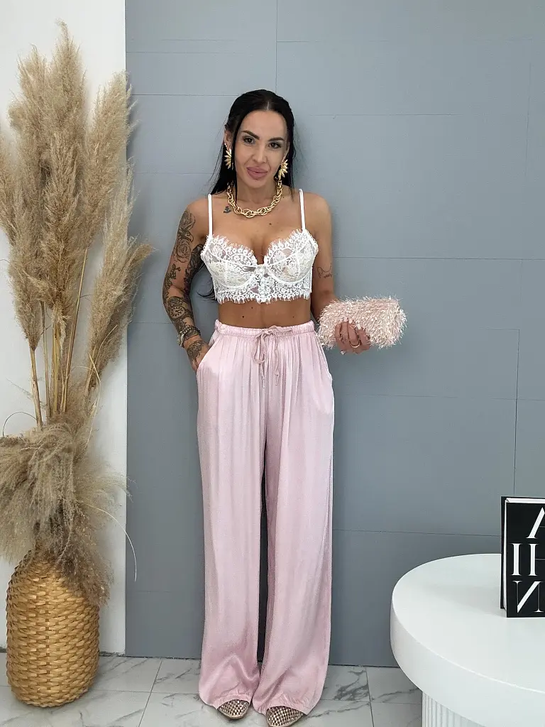 Saténové palazzo nohavice CLARA