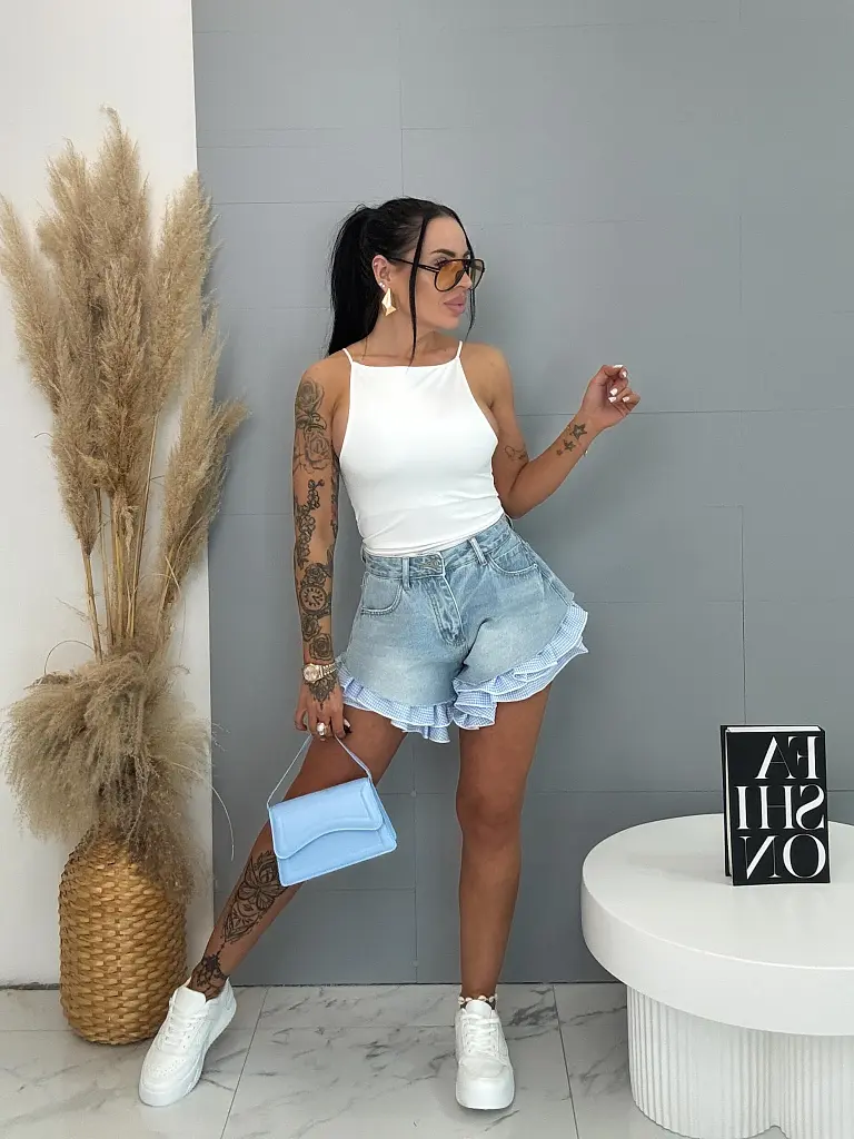 Extravagantné kombinované denim šortky FARELA - next