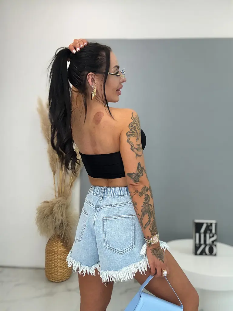 Modré denim šortky CYNTHIA - next