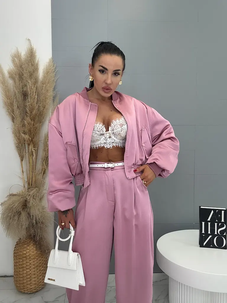 Saténová bomber bunda EREWAN