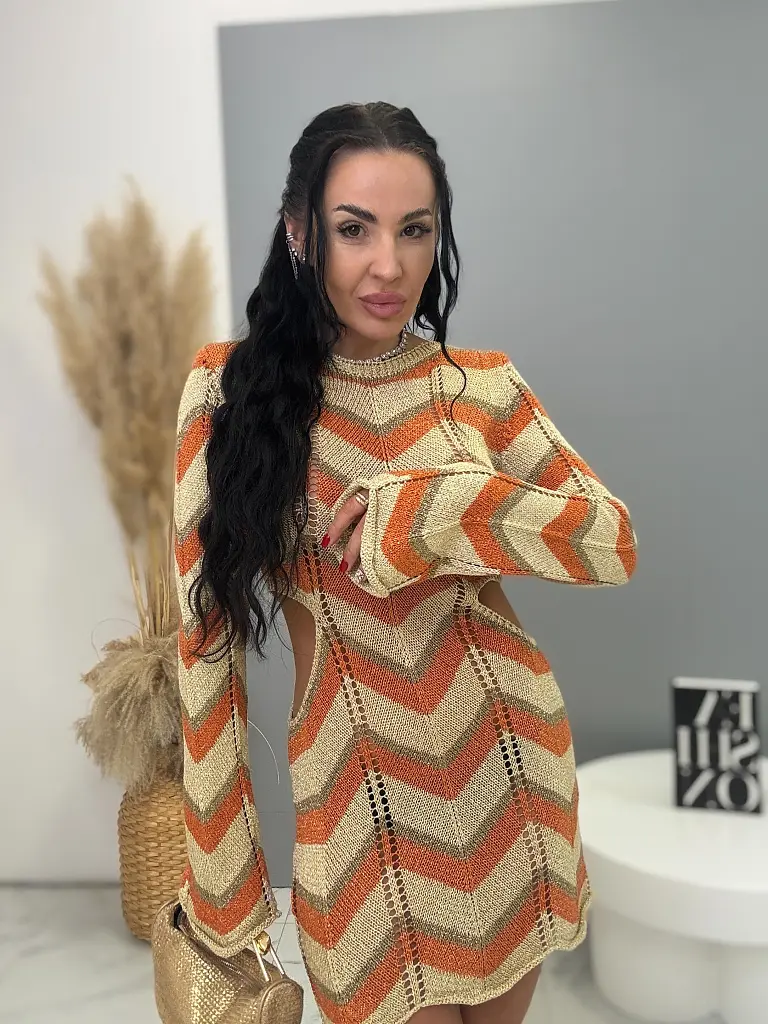 Pletené šaty so zlatou niťou ROYAL