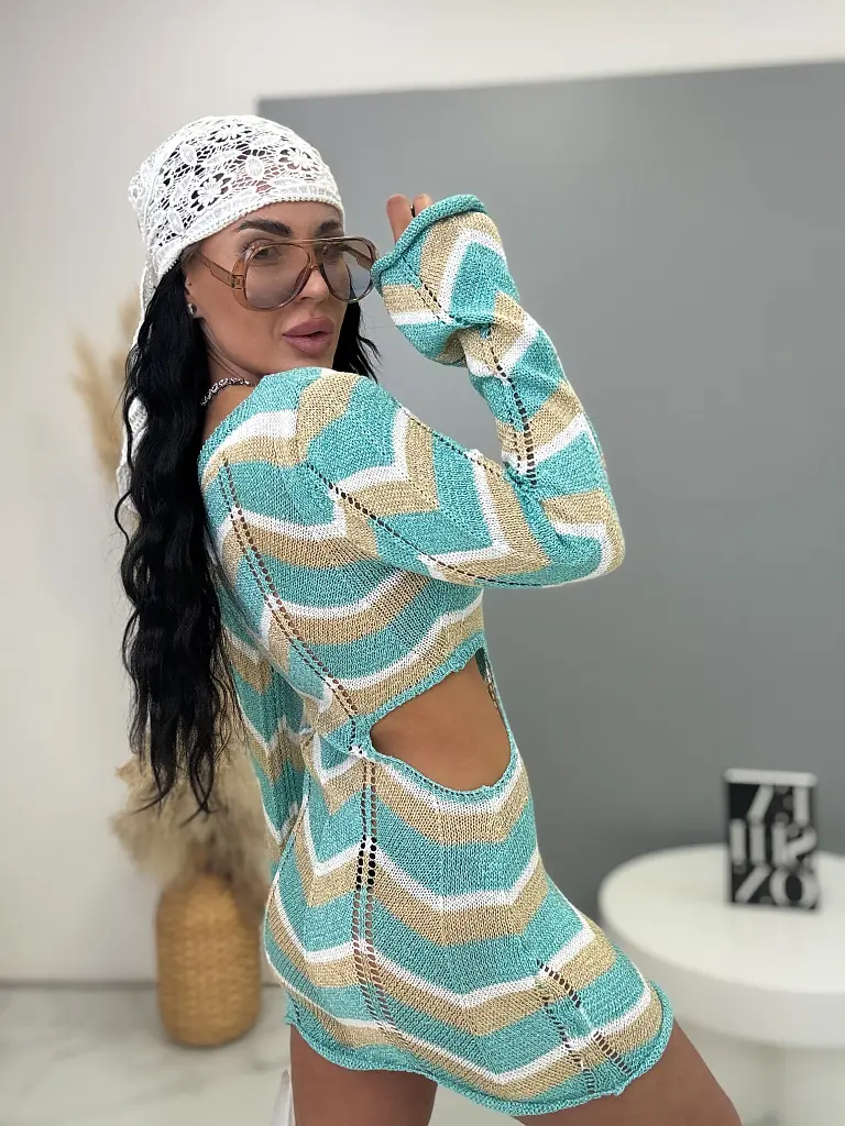  Pletené šaty so zlatou niťou ROYAL