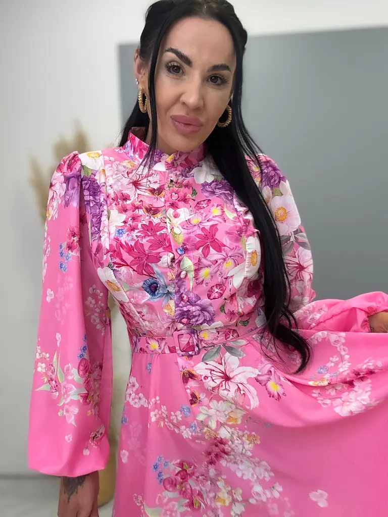  Kvetované šaty na gombíky s opaskom  SUMMER - next