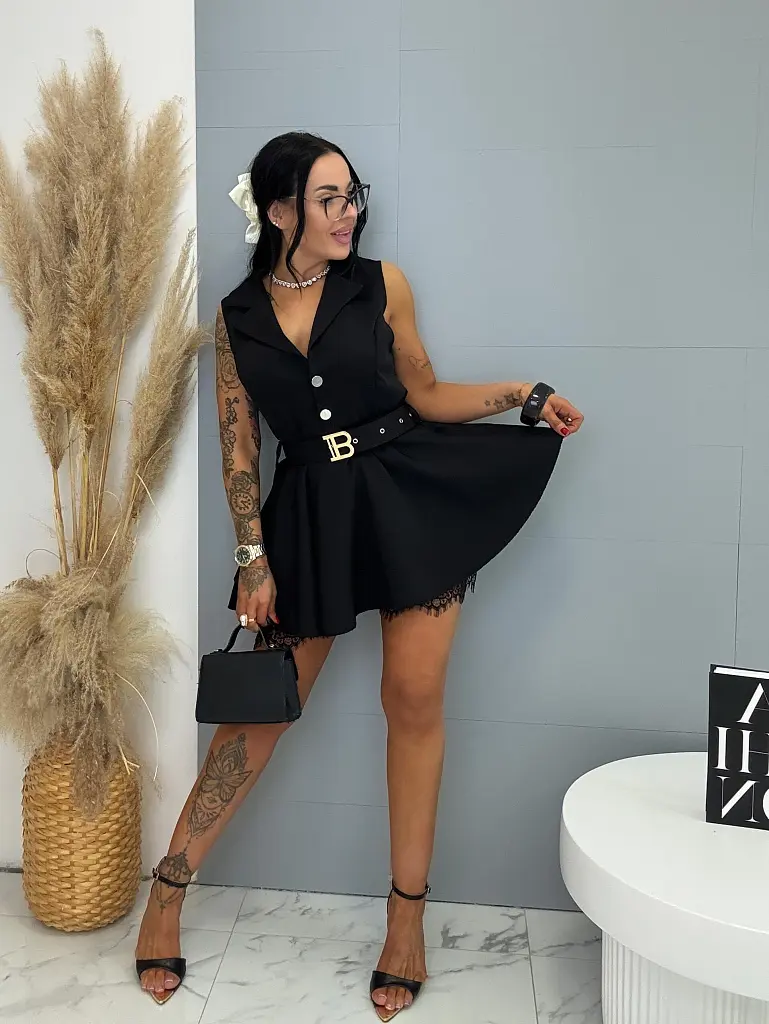 Overal s opaskom v štýle šiat s čipkou v spodnej časti MARY - next