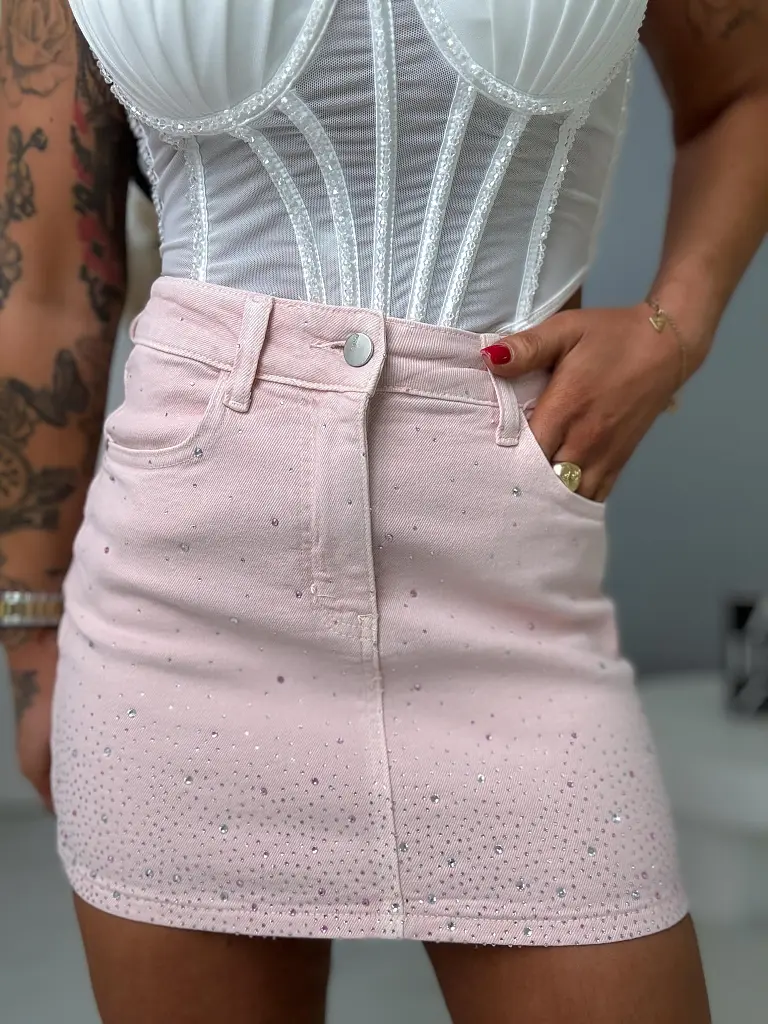 Elastická mini sukňa s kamienkami KENZO