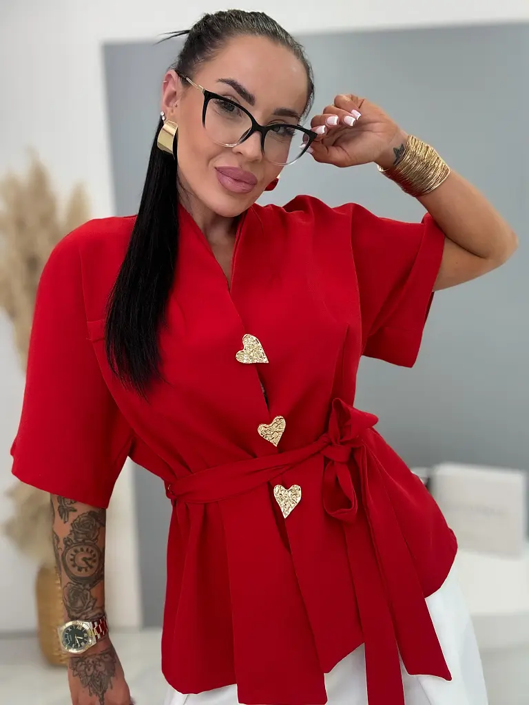 Blejzer s opaskom a zlatou brošňou FANCY - next