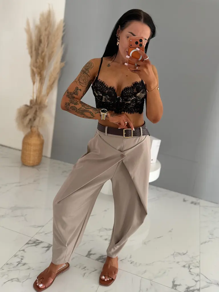 Balónové nohavice s gumeným pásom a opaskom LEYLA - next