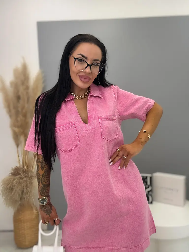 Denim šaty s golierom FRANY - next