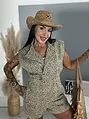 Denim overal s leopardím vzorom SAFARI