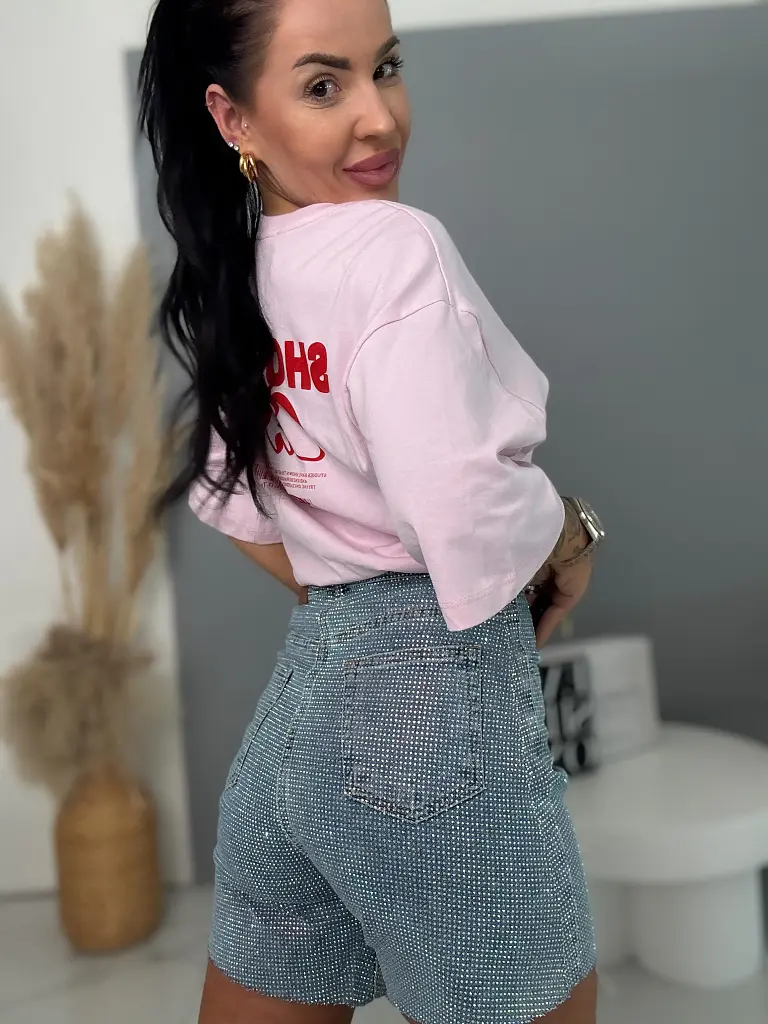 Rifľové šortky s kamienkami RAINBOW DIAMANT  - next