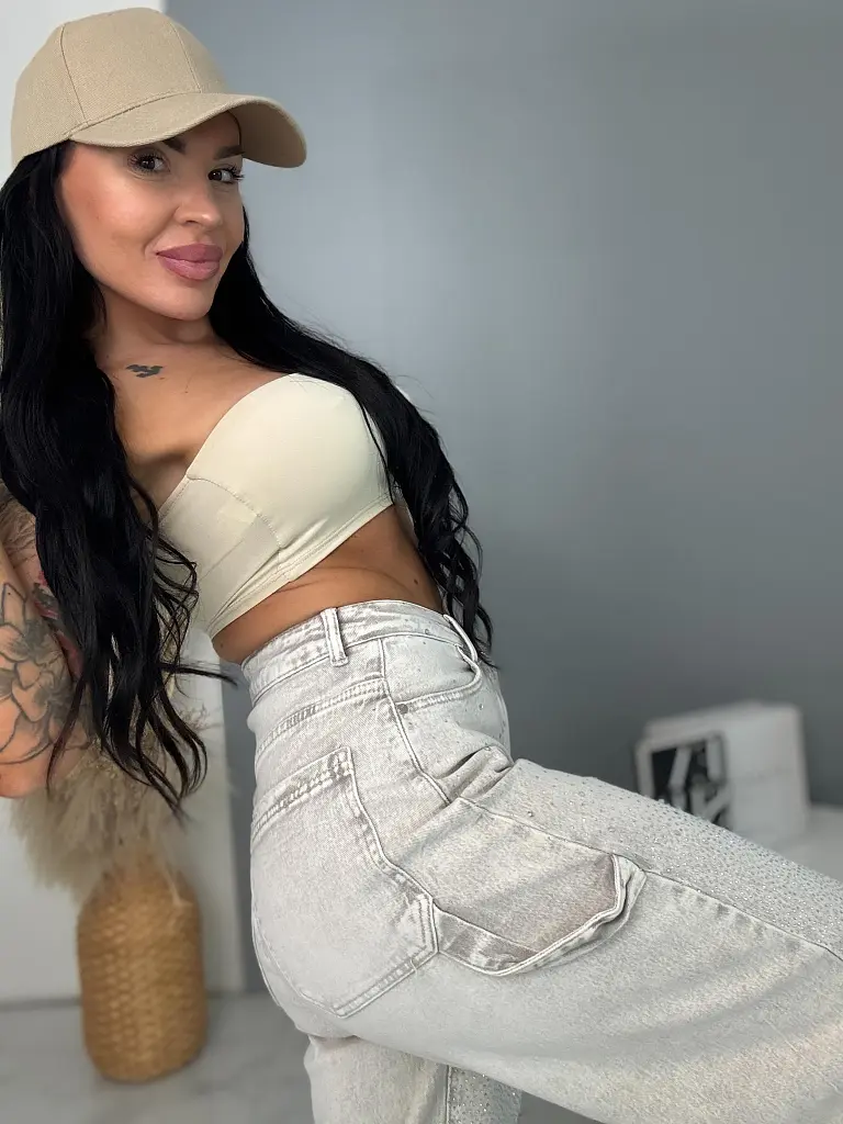 Balónové rifľové nohavice s kamienkami SPARKLE - next