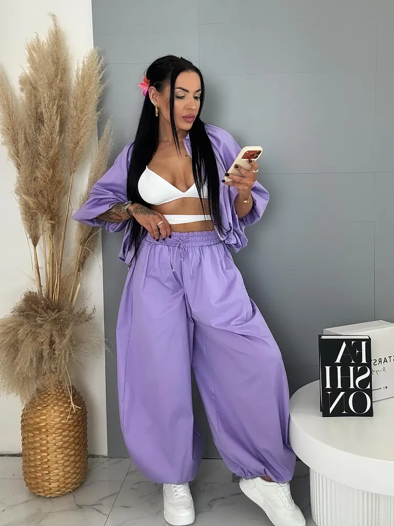 Balónové nohavice v cibuľovom strihu s elastickým pásom VELVET