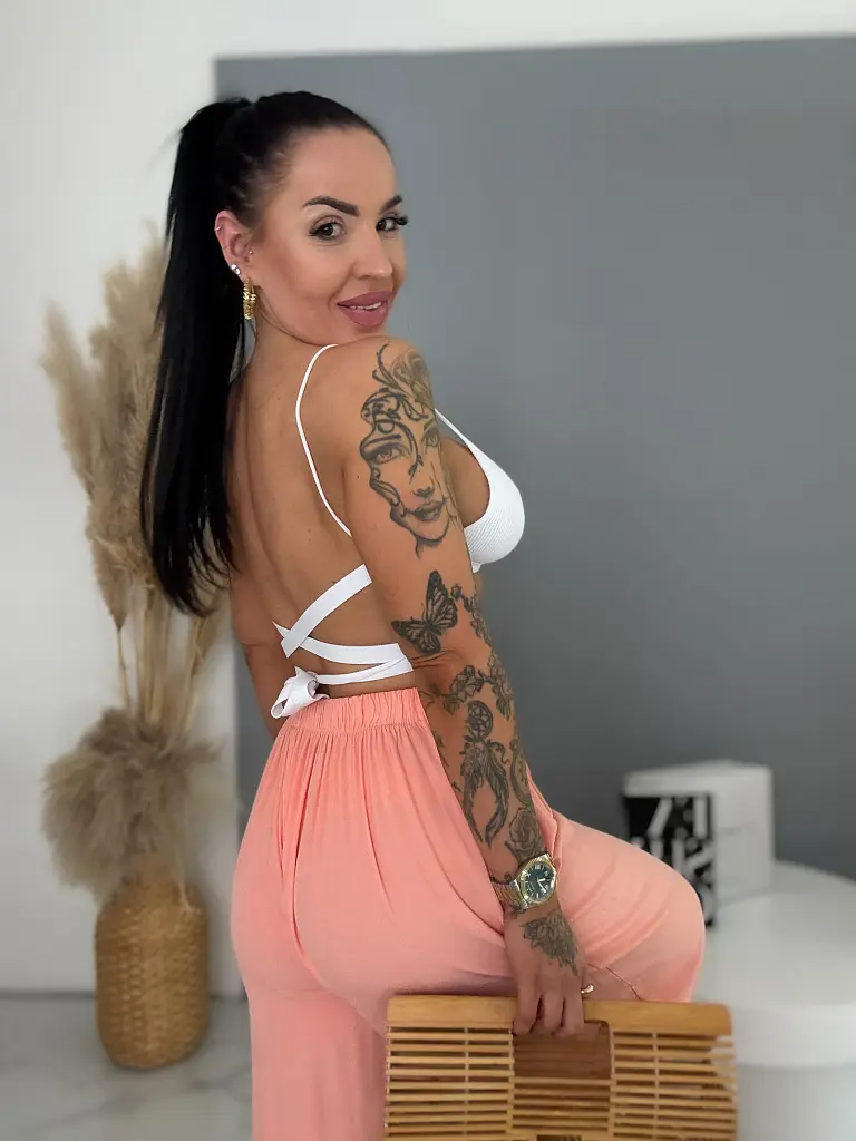 Flowing nohavice s gumeným pásom ARIA - next