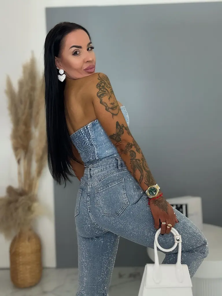 Wide leg rifle s kamienkami RAINBOW DIAMANT - next