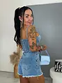 Denim šortky zdobené kamienkami STONE