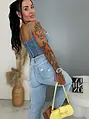 Denim top na zips DENYA
