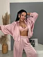 Dvojdielny satin ballon jacket a satin sarouel nohavice