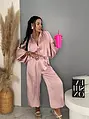 Dvojdielny satin ballon jacket a satin sarouel nohavice