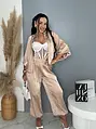 Dvojdielny satin ballon jacket a satin sarouel nohavice