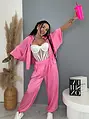Dvojdielny satin ballon jacket a satin sarouel nohavice