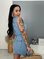Denim šaty s kamienkami GLAM