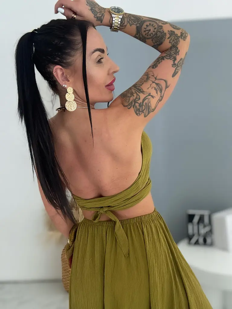Dlhé cut-out šaty s odhaleným chrbtom MILA - next
