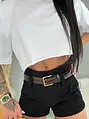 Chino black šortky s opaskom