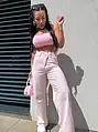 Wide leg džínsy s kamienkovou výzdobou SHINE