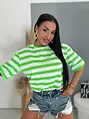 Dámske pásikavé tričko s potlačou NEO STRIP